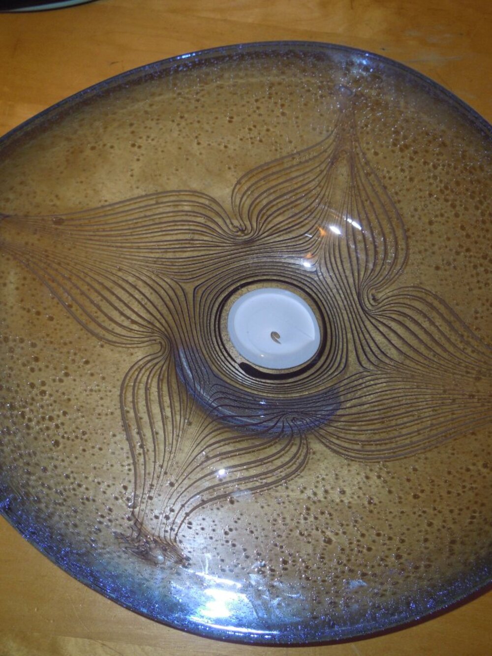 SIGNED Adam Jablonski Crystal Large Bowl Polish Art Glass Centerpiece